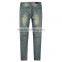 New model men's distressed urban star biker denim jeans pants men slimming skinny used motocycle jeans