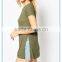 Polyester And Viscose fabric women t-shirt blank Tunic Top with Side Split clothing