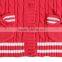 Two pockets girls cable knit pattern open chest cardigan sweater