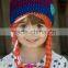 snowflake pattrrn blue cute fashion baby crochet hat