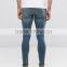 super skinny denim jeans distressed denim pants with knee rips