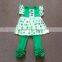 Boutique Children St. Patrick's Day Clothing baby girls shamrock 2 pcs clothes cute green clover tunic top and legging outfit