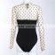 B33789A Autumn fashion long sleeve high collar cheap bodysuit
