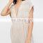 V-neckline rolled sleeves cuffs cute knot ankle striped jumpsuit