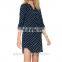 Long sleeve white dot printing online shopping india lady dress shirt