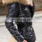 Hot Sell New Design Women Stylish Shiny Down Jacket With Fur Hood