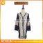 Special Jacquard Stripe Pattern Knit Kimono Cardigan for Women With Tassel