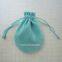 Luxury Elegant Green Color Drawstring Velvet Jewelry Velvet Gift Bag For Jewelry Packaging