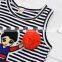 2Pcs Cute Summer New Girl Kids Clothes Sets Sleeveless Cartoon Striped Vest+Denim Skirts Toddler Infant Outfits Sets 1-7Y