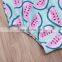 2019 Summer New Ruffle Watermelons Print Girls Swimwear Children Bikini Full Pink Blue Kids Girls Swimwear