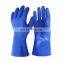 Chemical Resistant Sandy Coated Anti Slip Cotton Interlock Liner Long Cuff PVC Dipped Glove