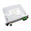 Ftth 1x2 plc box splitter 1x2 steel tube pon plc splitter rack mount fiber optical modular plc splitter