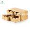 Bamboo Desk Organizer - Mini Bamboo Desk Drawer Tabletop Cosmetic Storage Organization for Office or Home (4 Drawer)