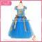 Cap sleeve navy blue floor-length gauze dress with gold waistband halloween costume