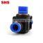 SNS HVFF Series quick connect reducing straight PU tube plastic air hose connector flow control hand valve pneumatic fitting