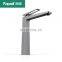 Hot and cold  high straight bathroom gun metal faucet mixer brass bathroom basin faucet