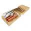 Kitchen Bamboo Knife Block Holders 12 Knives Drawer Organizer And Holder In-Drawer