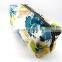 Custom Watercolor Flower Print Canvas Cosmetic Pouch Zippered Makeup Cosmetic Pouch