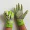 cyan and white polyester thread 13 gauge knitted white PU palm coated black PVC palm dotted anti-slip safety work gloves
