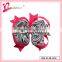 Fashion novelty animal leopard pattern girls hair accessories multilayers solid ribbon bow hairgrips (DW--0023)