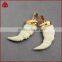 Natural ox bone horn carved claw pendant jewelry Bead