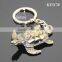 Three-dimensional Tortoise Shaped Zinc Alloy Plated Bronze Metal Sea Green Turtle Keychain