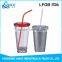 AS Material Double Wall 450ML BPA free disposable plastic coffee cup