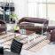High Density Foam chrome metal black Leather office sofa set HX-S3014