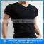 customized balck blue men sexy fitting V-Neck t-shirt