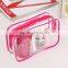 front zipper clear pvc cosmetic bag