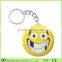 smile face plastic 3d keychain, promotion gifts smile face plastic 3d keychain