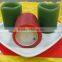 small colorful wax led votive candle with crater