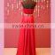 Berta draped bodice red prom dress