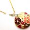18K gold plated featuring multicolored enamel bohemian design necklace