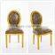 2016 New designed and fashional classical gold round back banquet dining chair with luxury leather wooden design