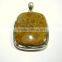 Fossil Coral Pear Cabochon Gemstone Pendant, 925 Solid Sterling Silver Pendants, Designer Bezel Pendant