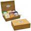 unfinished 6 compartments wooden tea bags display boxes with glass lid for tea