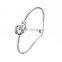 Classical Design Four Clover Diamond Stainles Steel Bangle