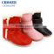 Fashion Winter Genuine Soft Sole Leather Unisex Baby Fur Boots Shoes for Boys and Girls