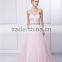 Hotsale A-line sweetheart neckline design used organza fabric with a beautiful sash bridal/bridalmaid dress