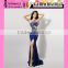 Factory Price Backless For Fat Women Blue Sexy Evening Dress New Arrival Slit Beaded One Shoulder Blue Sexy Evening Dress