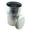 newly tall silver t shirt round tin box made in china