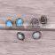 Natural Assorted Stone Stud Earrings Pave Crystal Druzy Jewelry