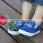 Rubber Sole Blue Canvas Shoes for Girls