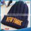 Wholesale warm embroidered beanie custom beanie knitted cuff hat