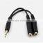 1.8M male to 2*female 3.5MM aux cable