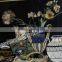 Murals Decoration Marble Inlay Dining Table Top, Black Marble Table Top