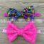 Girl 5'' Embroidered Sequin Hair Bows Elastic Baby Headband Kids Sequin Bows Hairbands Hair Accessories