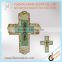 Rustic carved wall cross with total three crosses decors