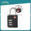 Toprank China Manufacturer Wholesale Portable Luggage Travel Lock 3 Digital Combination TSA Code Padlock